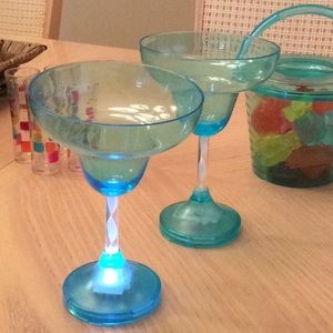Party Ware 2 lighted plastic martini glasses